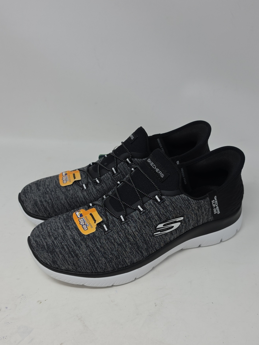 Skechers Women's Gray and Black Slip-On Athletic Sneakers Size 11